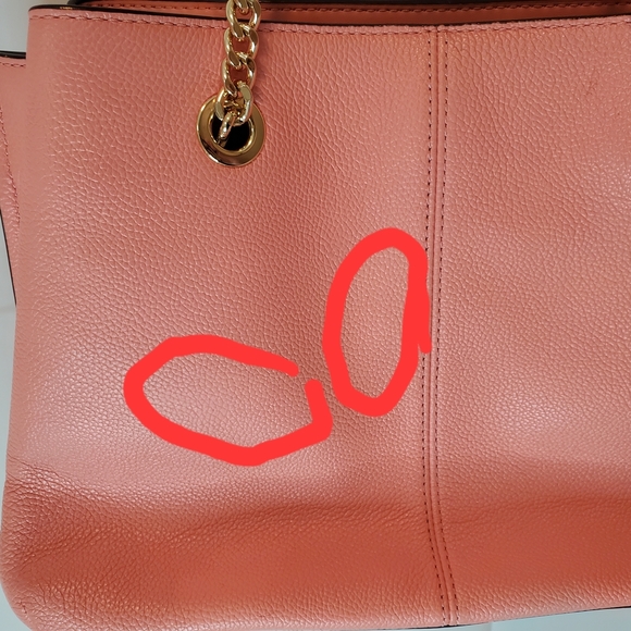 Michael Kors Coral Leather Tote Bag - Picture 12 of 12